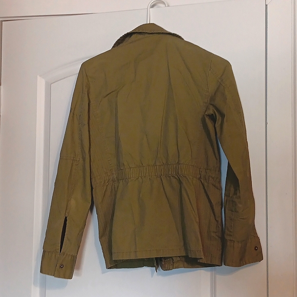 Women's Endless Love Cinched Waist, Green Military Jacket, Size Small - Picture 4 of 5